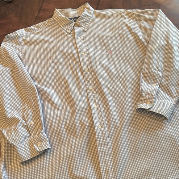 POLO RALPH LAUREN Men’s Blue and White Checkered Shirt, 18 34/35 - Picture 10 of 11